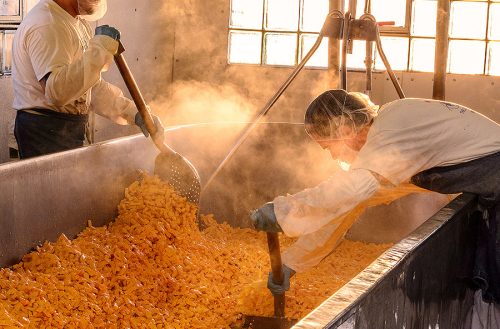 Inside the Renard's Cheese Factory in Sturgeon Bay, Door County, Wisconsin. Photo by Len Villano.